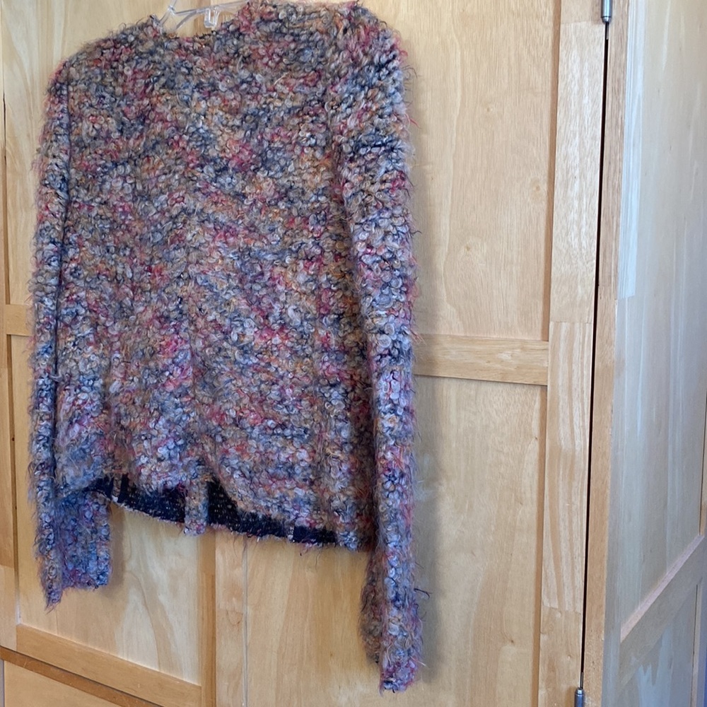IRO Helga Veste Women's Colorful Soft Boucle Textured Knit Sweater Jacket SZ44 - Picture 6 of 11